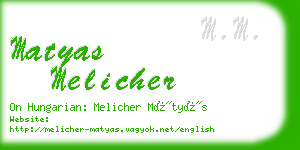 matyas melicher business card